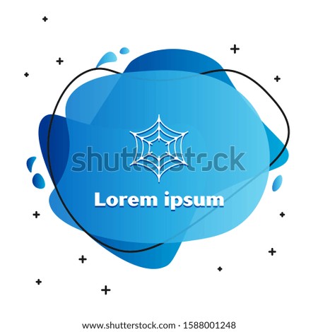 White Spider web icon isolated on white background. Cobweb sign. Happy Halloween party. Abstract banner with liquid shapes. 