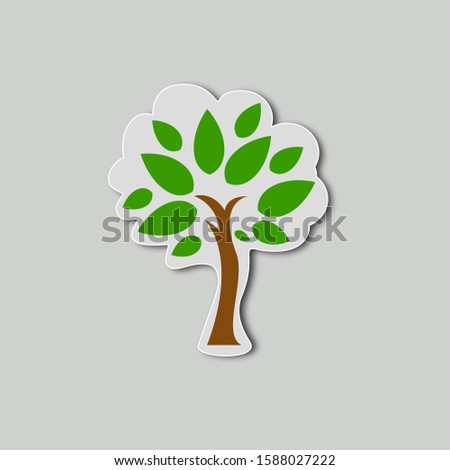 paper cut tree with wide leaves, suitable for all decorations