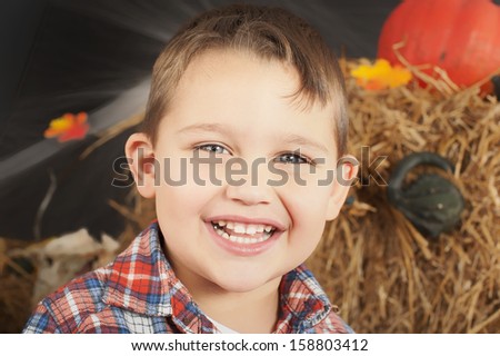 Portrait of the boy during Halloween photo shoot in the studio