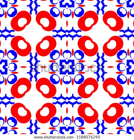 Seamless pattern red and blue ornament backgrounds