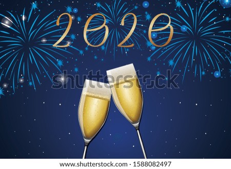 Poster design for New Year 2020 illustration