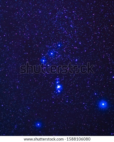 Orion nebula and stars during winter night