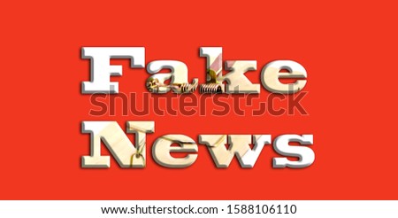 Fake News - text with image of a rat trap forming the letters, suitable for immediate web, print, professional or personal use