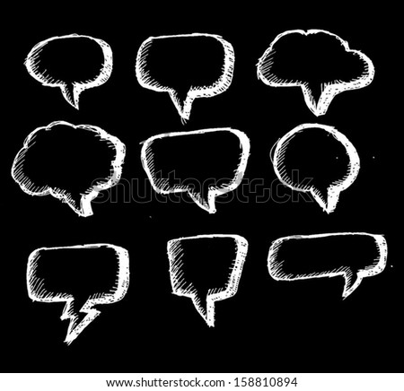 collection of hand drawn bubble speech 