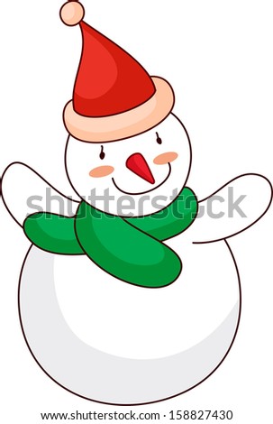 Vector illustration of a snowman