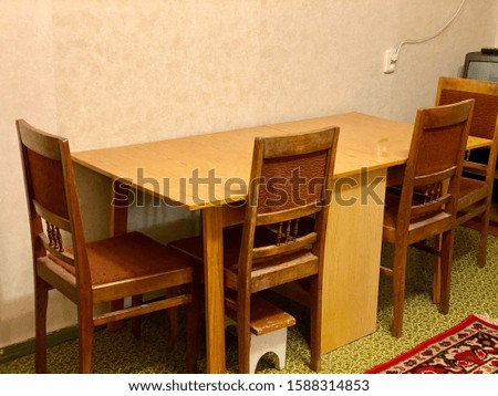 old wooden chairs and table