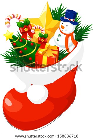 Vector illustration of a Christmas stocking
