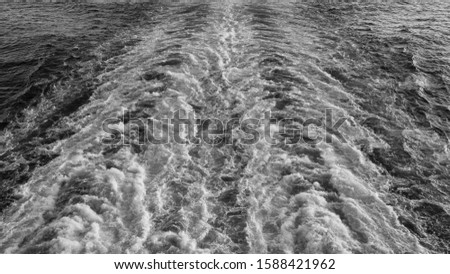 Stern wave generated by a cruise ship

