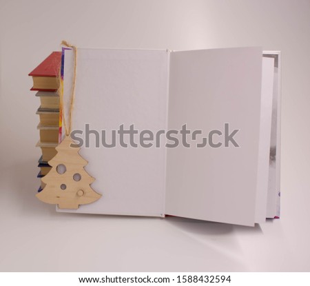 Notepad with Christmas tree bookmark