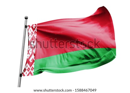 Belarus flag waving isolated white background