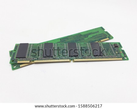 RAM Memory SD Technology Engineering Module for PC Desktop Laptop in White Isolated Background