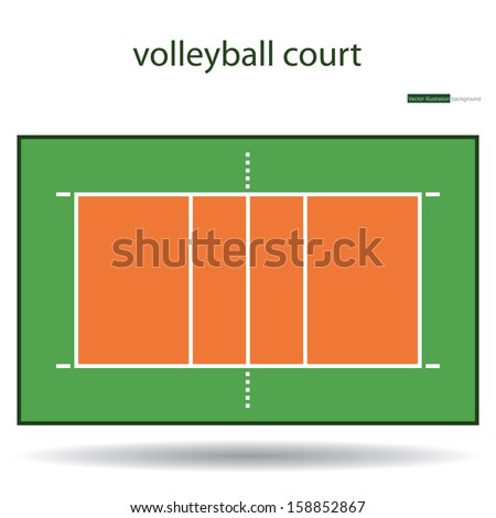 volleyball court or field top view proper markings and proportions according standards. vector.