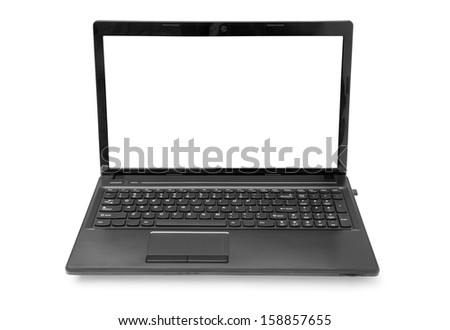 isolated  laptop with a white monitor on a white background