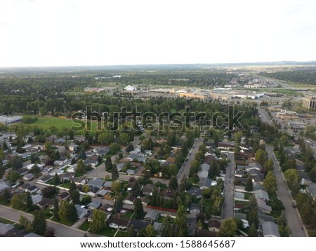 aerial view of roads from a hot air balloon