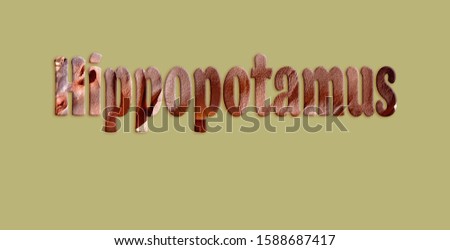Hippopotamus - text with hippopotamus image forming the letters, suitable for immediate web, print, professional or personal use