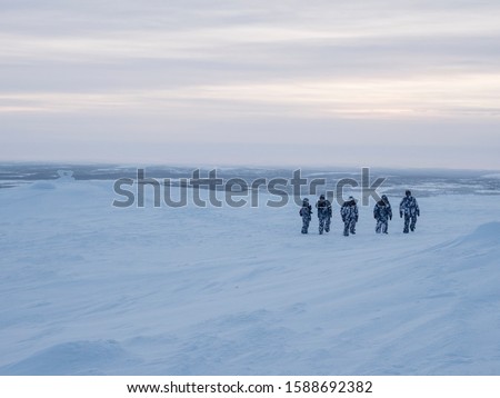 Winter scape frozen world tundra