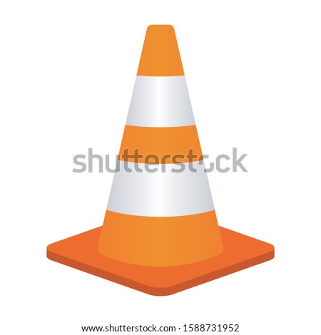 Traffic cone or road pylon flat vector color icon for apps and websites