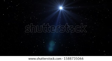 Lens flare blue light over black background. easy to add overlay or screen filter over photos