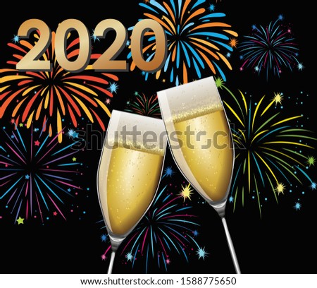 Poster design for New Year 2020 illustration