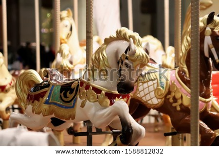 carousel with horses merry go round	