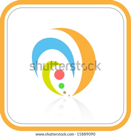 Abstract internet icons. Orange color. Vector illustration.