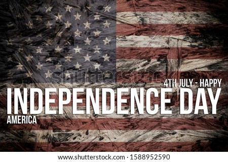 Independence day 2020: Stars and stripes wood background and an inscription for the Indipendence day (4th July) celebrations