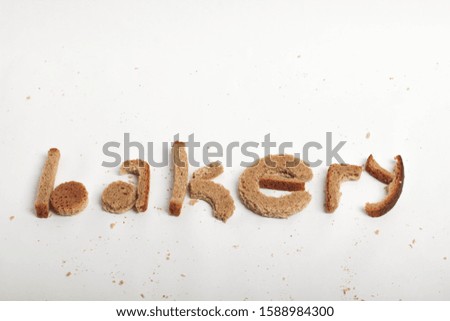 inscription bakery of black bread on a white background