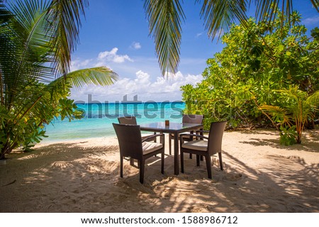 Beautiful Beach Bar at a tropical Lagoon