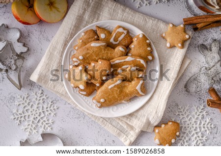 Christmas cookies with sugar and healthy modification with pumpkin