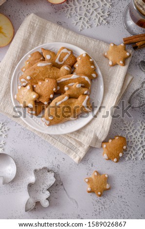 Christmas cookies with sugar and healthy modification with pumpkin