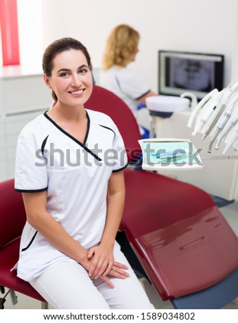 two female dentists in modern dental clinic