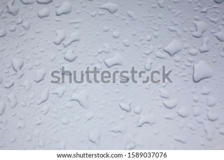 irregularly shaped water droplets on a light gray background