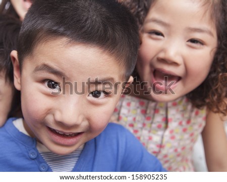 Close up of group of kids