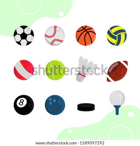 Sport ball icons set collection