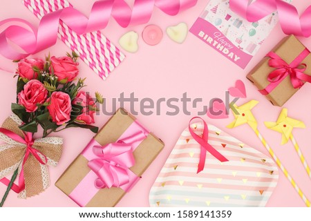 Happy birthday pink girly decoration 