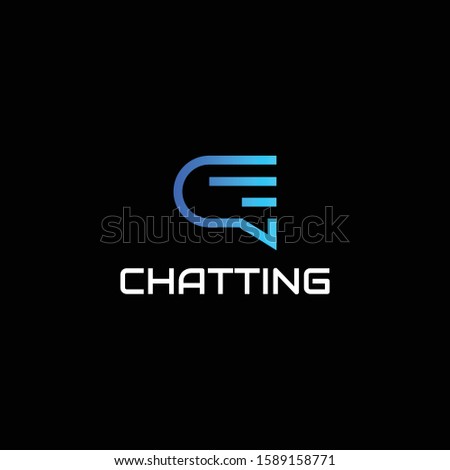 Modern logo design of letter C and chat icon on dark background colours - EPS10 - Vector.