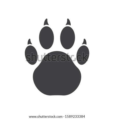 Paw vector icon. Animal paw icon. Dog and cat paw sign. Paw print symbol. Pet concept pictogram. EPS 10