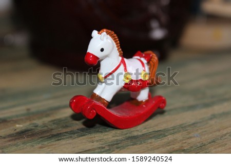 Toy horse small rocking mane tail