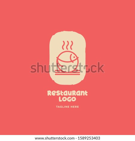 Fish and seafood restaurant logo, BBQ Fish and Sushi logo, Fish logo with minimalis style