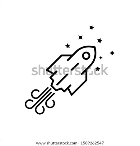 Inclined rocket icon. Startup vector icon. Rocket flat sign design. Rocket symbol pictogram