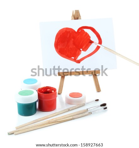 Painting supplies isolated on white