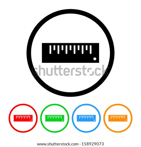 Ruler Icon with Color Variations Royalty-Free Stock Photo #158929073