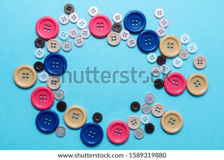 colored buttons on blue background