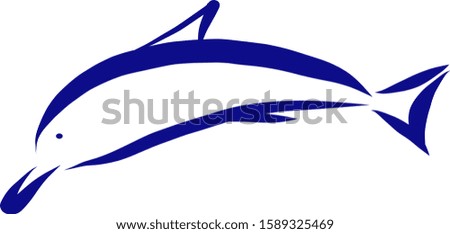 Abstract cute dolphin isolated on a white background. Vector illustration.