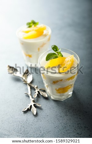 Yogurt orange trifle dessert for two