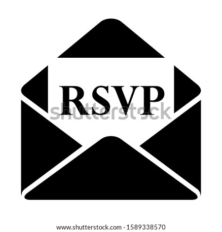 Rsvp letter vector pictogram on white background Royalty-Free Stock Photo #1589338570