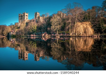 Durham Cathedral on the River Wear, County Durham, England Royalty-Free Stock Photo #1589340244