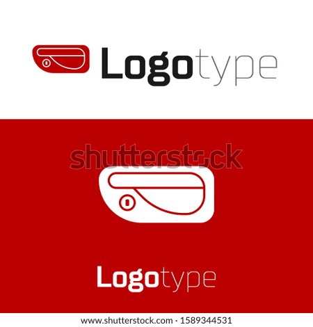 Red Car door handle icon isolated on white background. Logo design template element. Vector Illustration