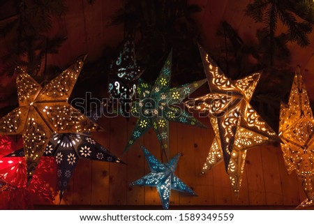 Colored Christmas star light lanterns