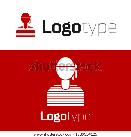 Red Sailor captain icon isolated on white background. Logo design template element. Vector Illustration